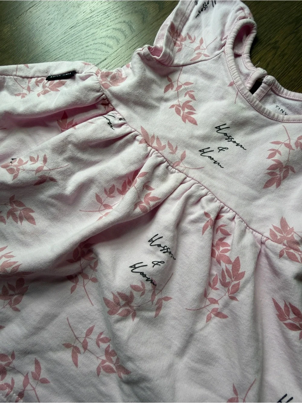 Tiny Heart Pink Floral Flutter Dress for Girls